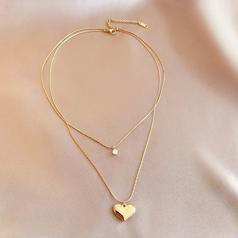 14k Gold Women's Heart Pendant Necklace