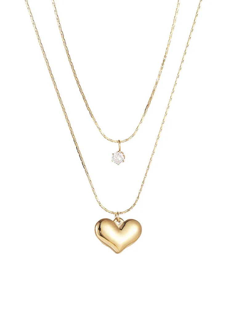 14k Gold Women's Heart Pendant Necklace
