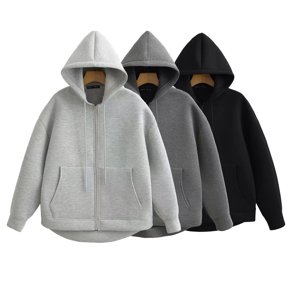 Women's Gray Zip-Up Jacket