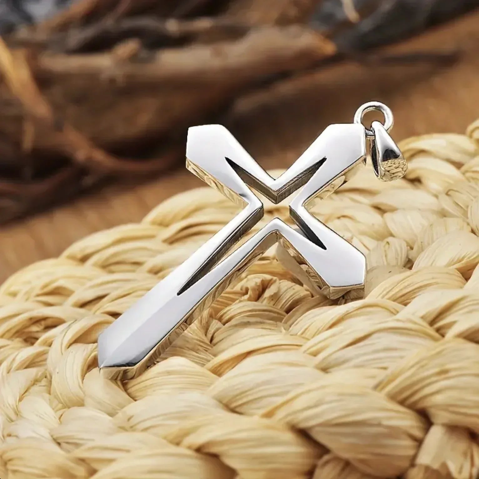 Hollow Cross Pendant Necklace