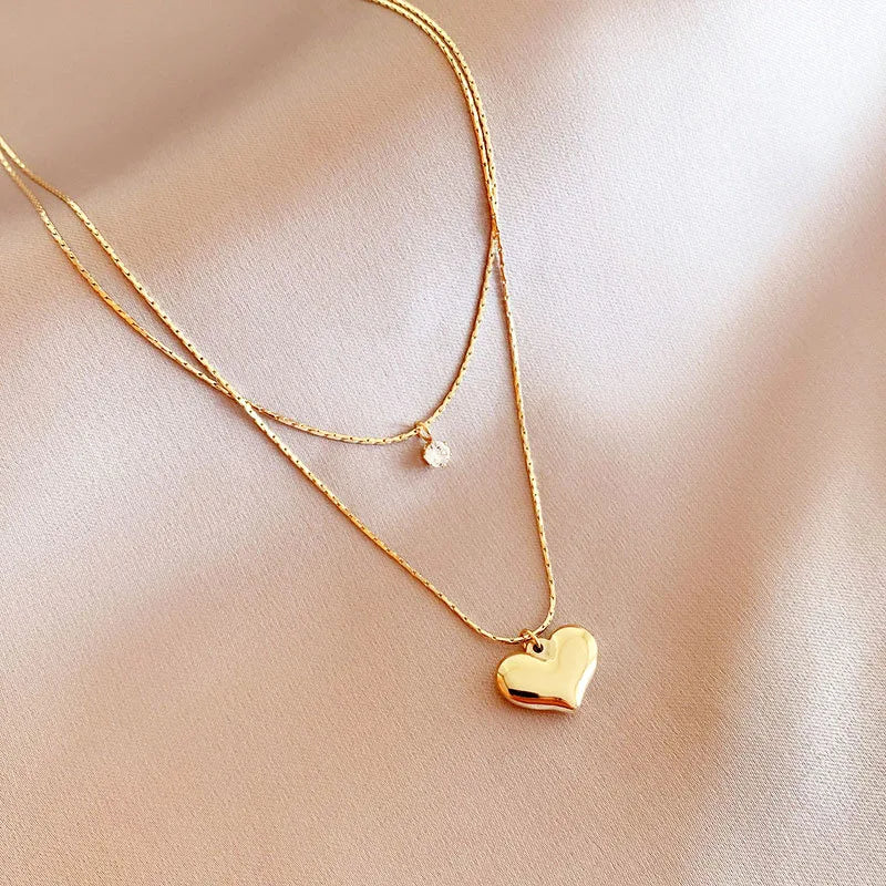 14k Gold Women's Heart Pendant Necklace