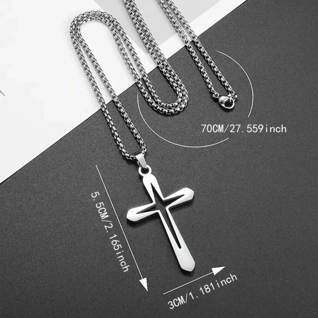 Hollow Cross Pendant Necklace