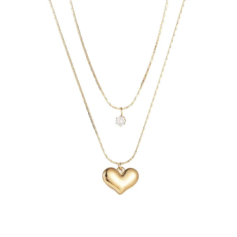 14k Gold Women's Heart Pendant Necklace