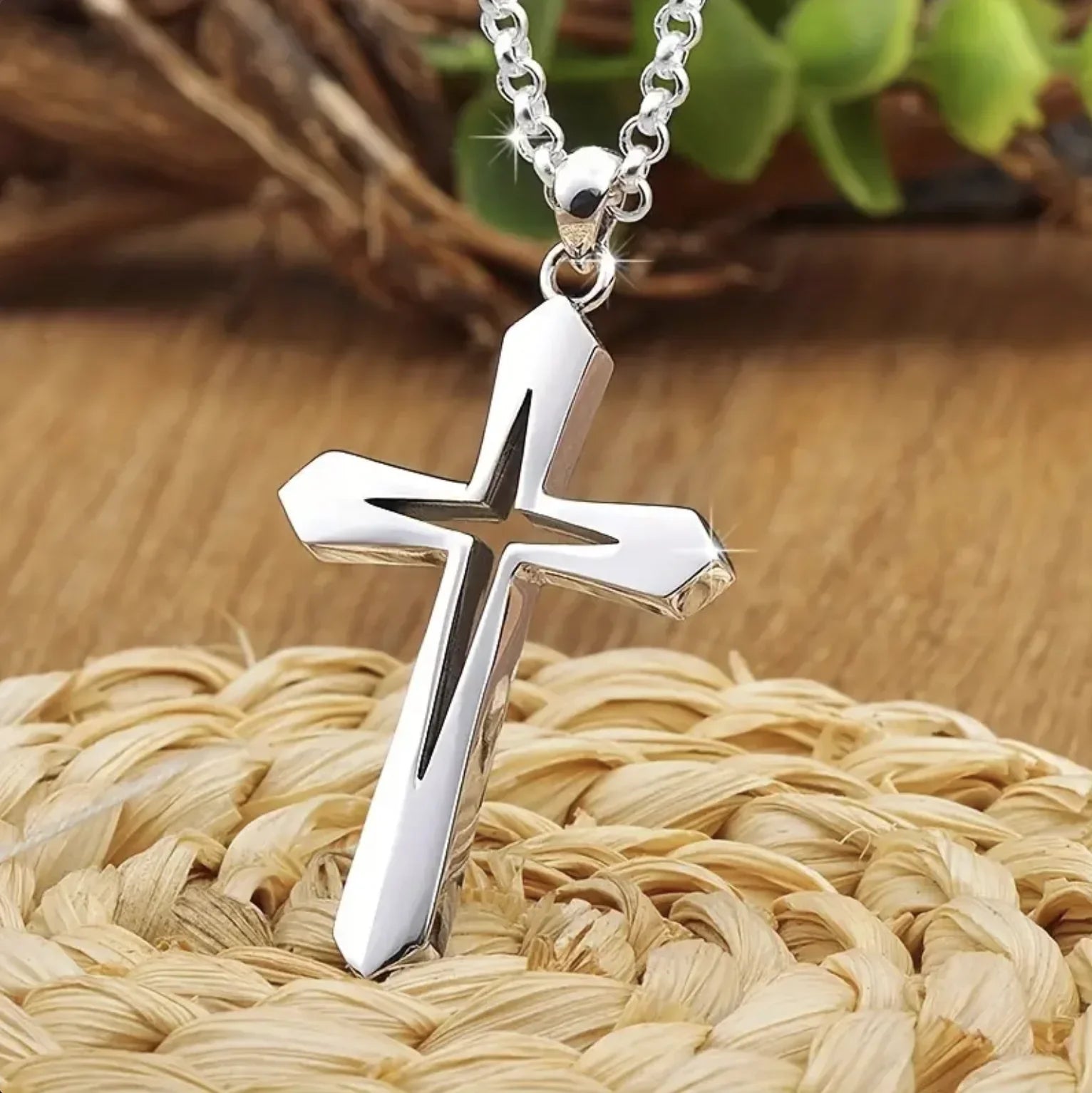 Hollow Cross Pendant Necklace